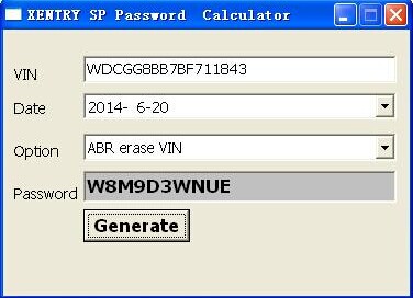 xentry special password calculator